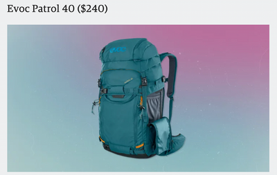 EVOC Patrol 40 Backpack as part of Outside Magazine's Best Winter Backpacks of 2023